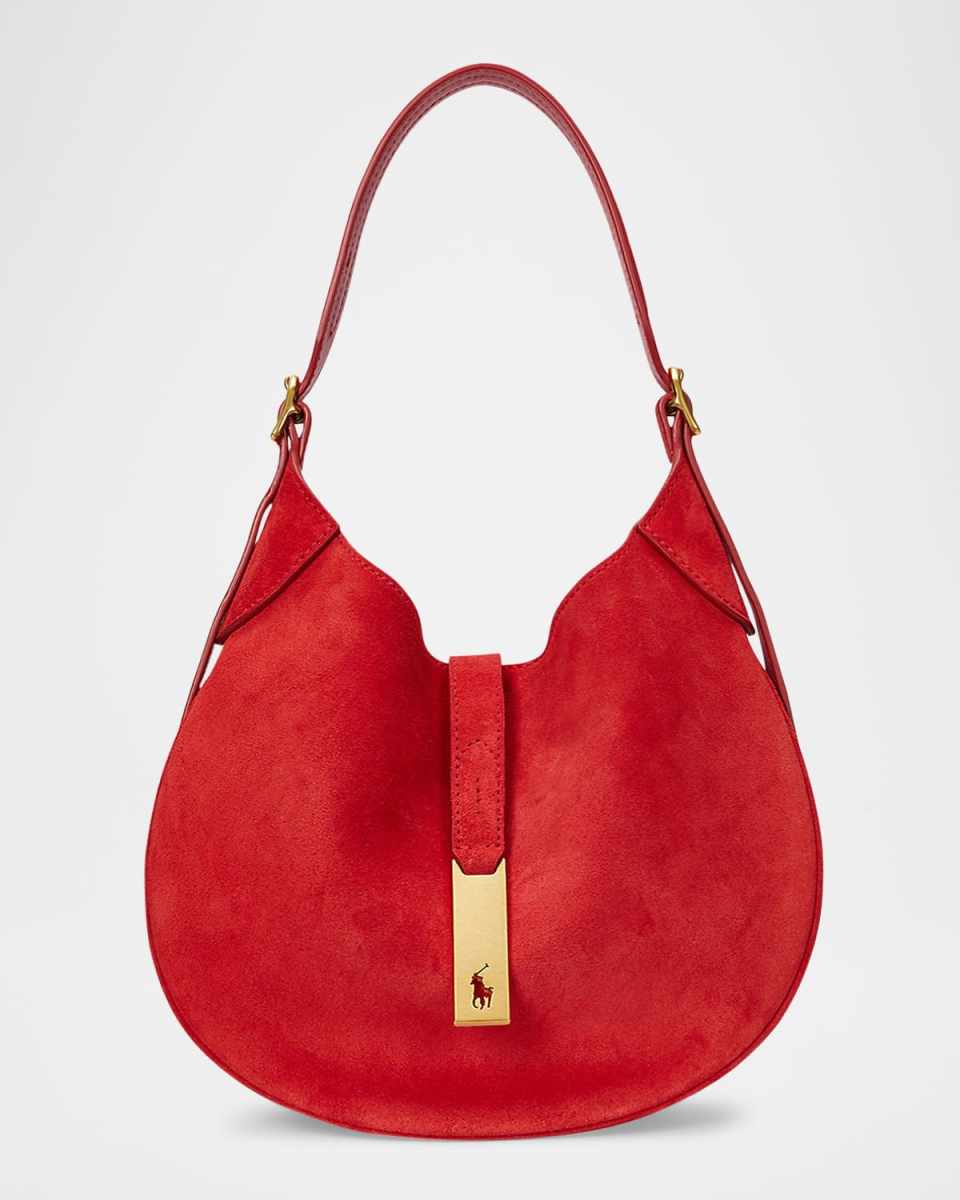 Polo ID Small Suede Shoulder Bag